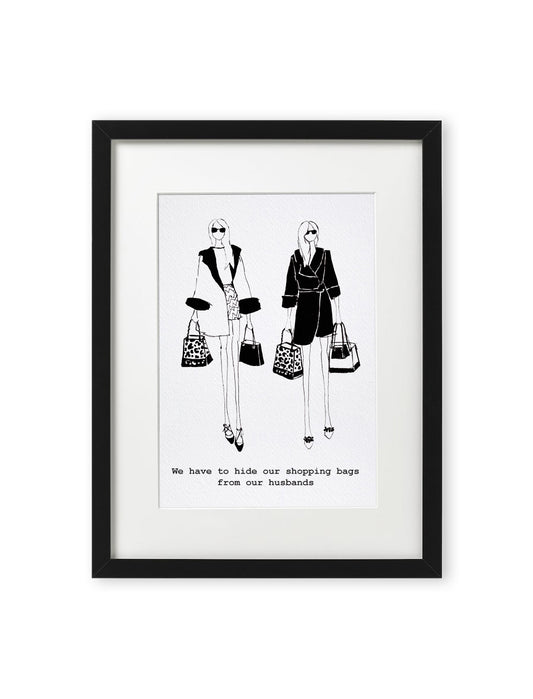 "#shoppingbags" Framed A4 Print
